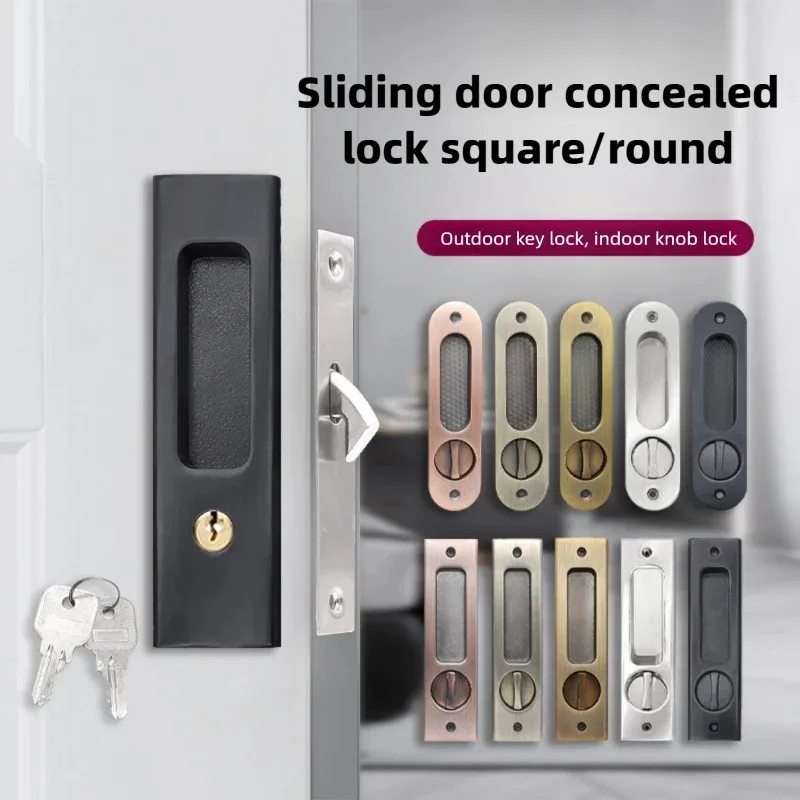 Home Bathroom Door - Durable Black Hook Sliding Door Lock