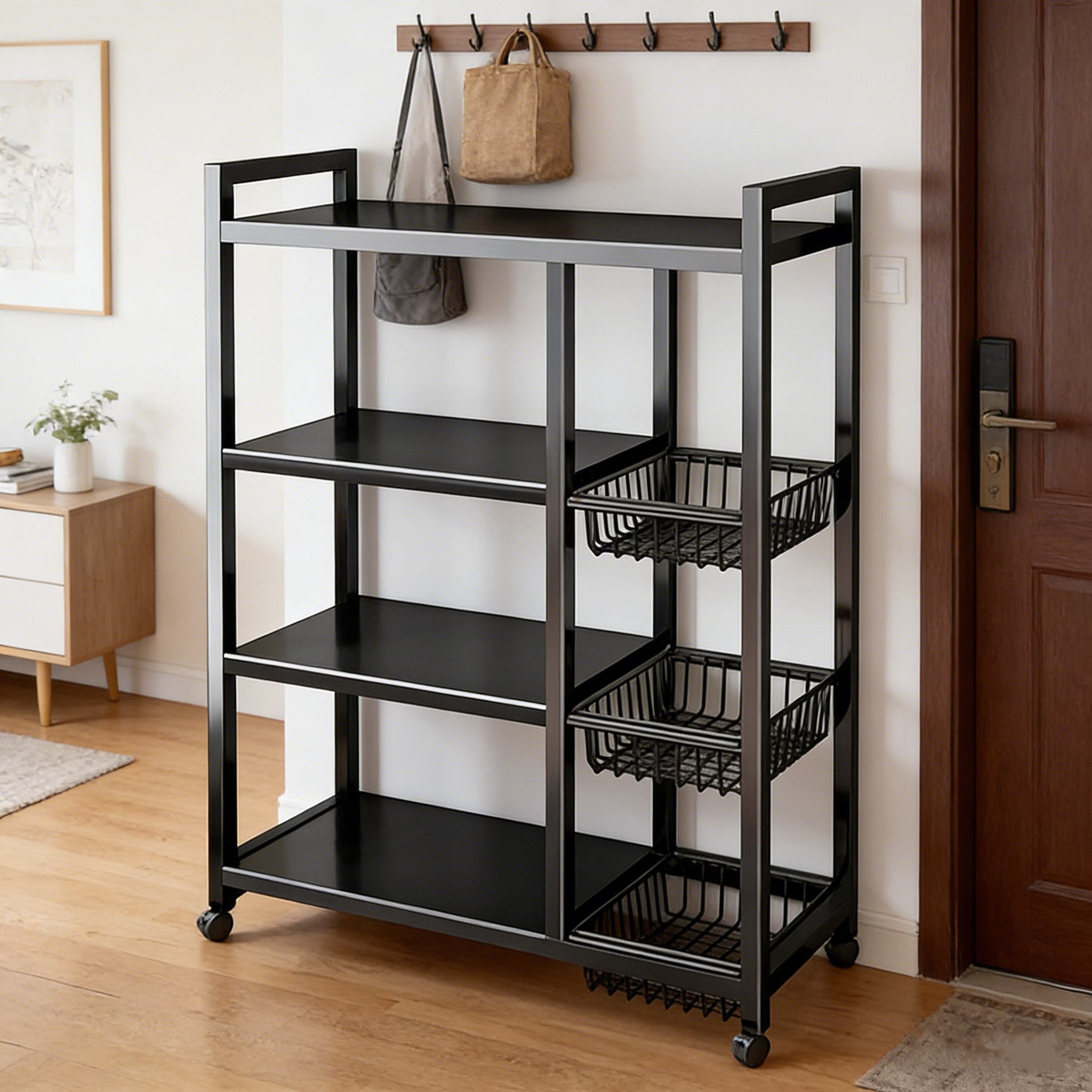 Bathroom Home Improvement - 1pc portable storage rack, adjustable 4-layer
