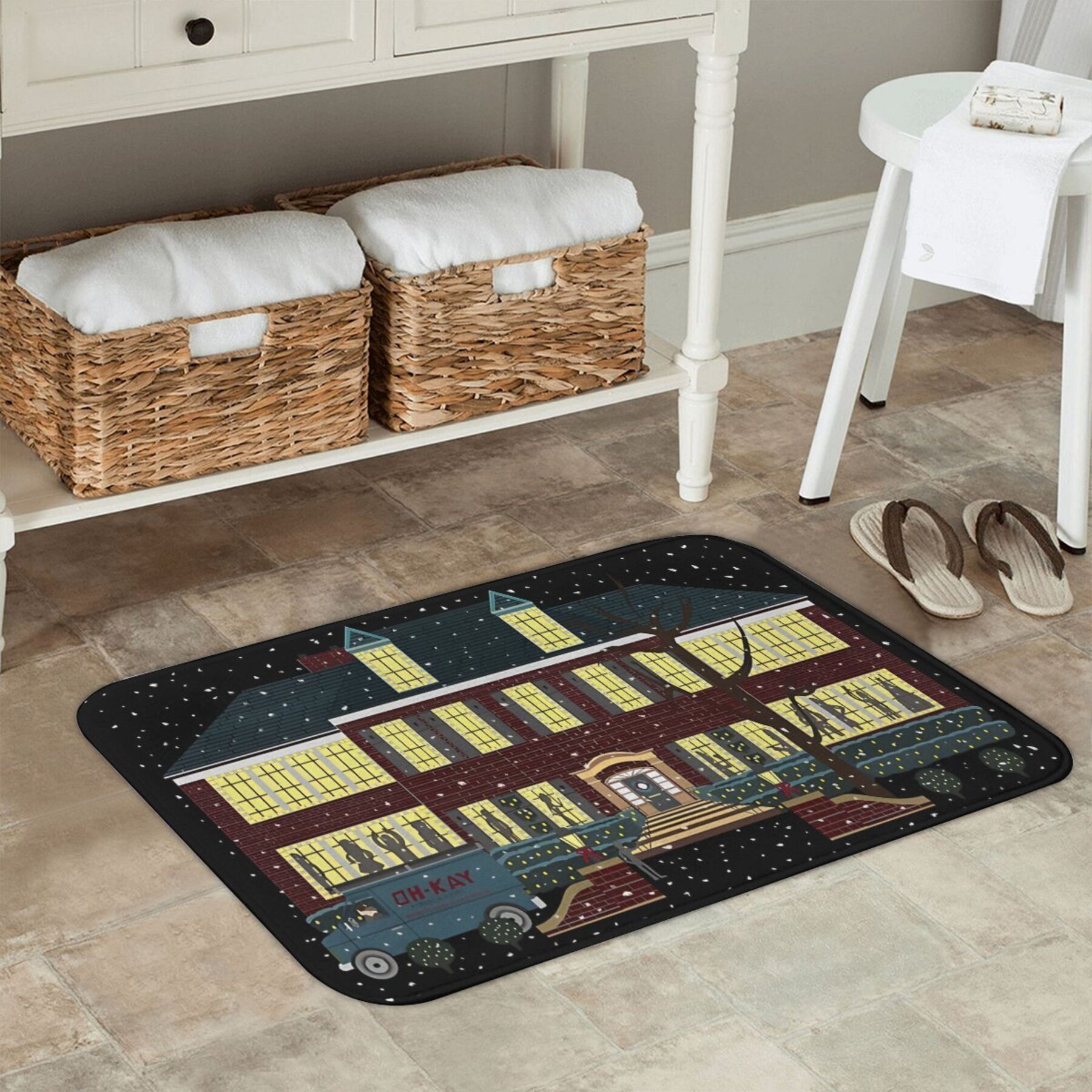 Home Alone Bathroom - Alone at Home Inspired Doormat -