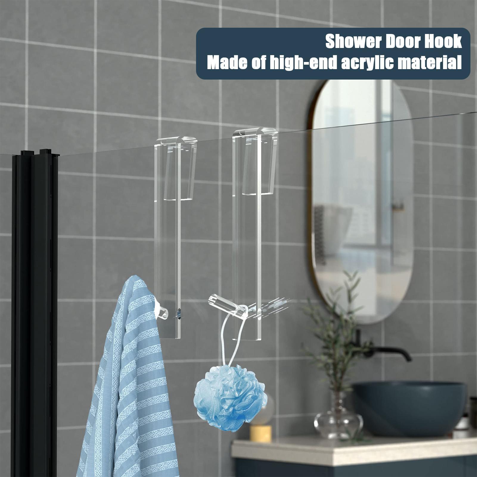 Shower Door Hooks Acrylic Coat - Home Bathroom Door ulasan dan harga