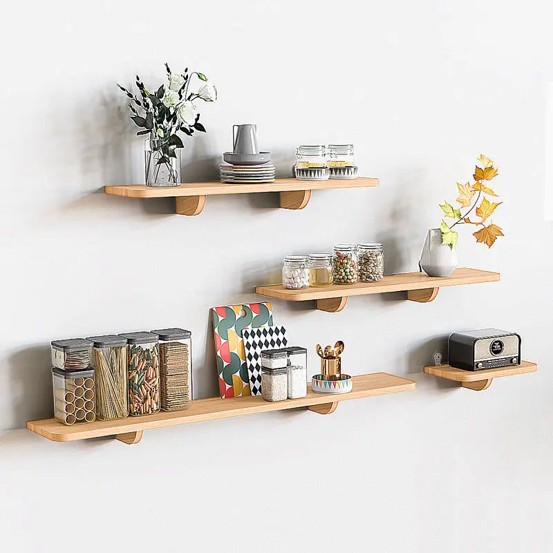 Solid Wood Wall Shelf for Book - Home Bathroom Partition Wall ulasan dan harga