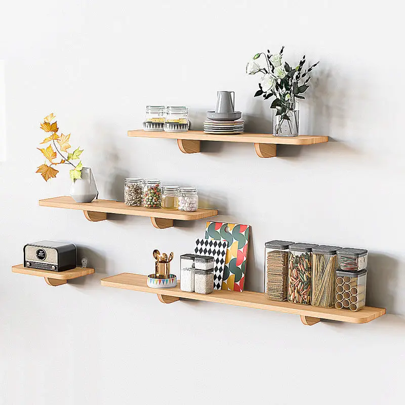 Solid Wood Wall Shelf for Book - Home Bathroom Partition Wall ulasan dan harga