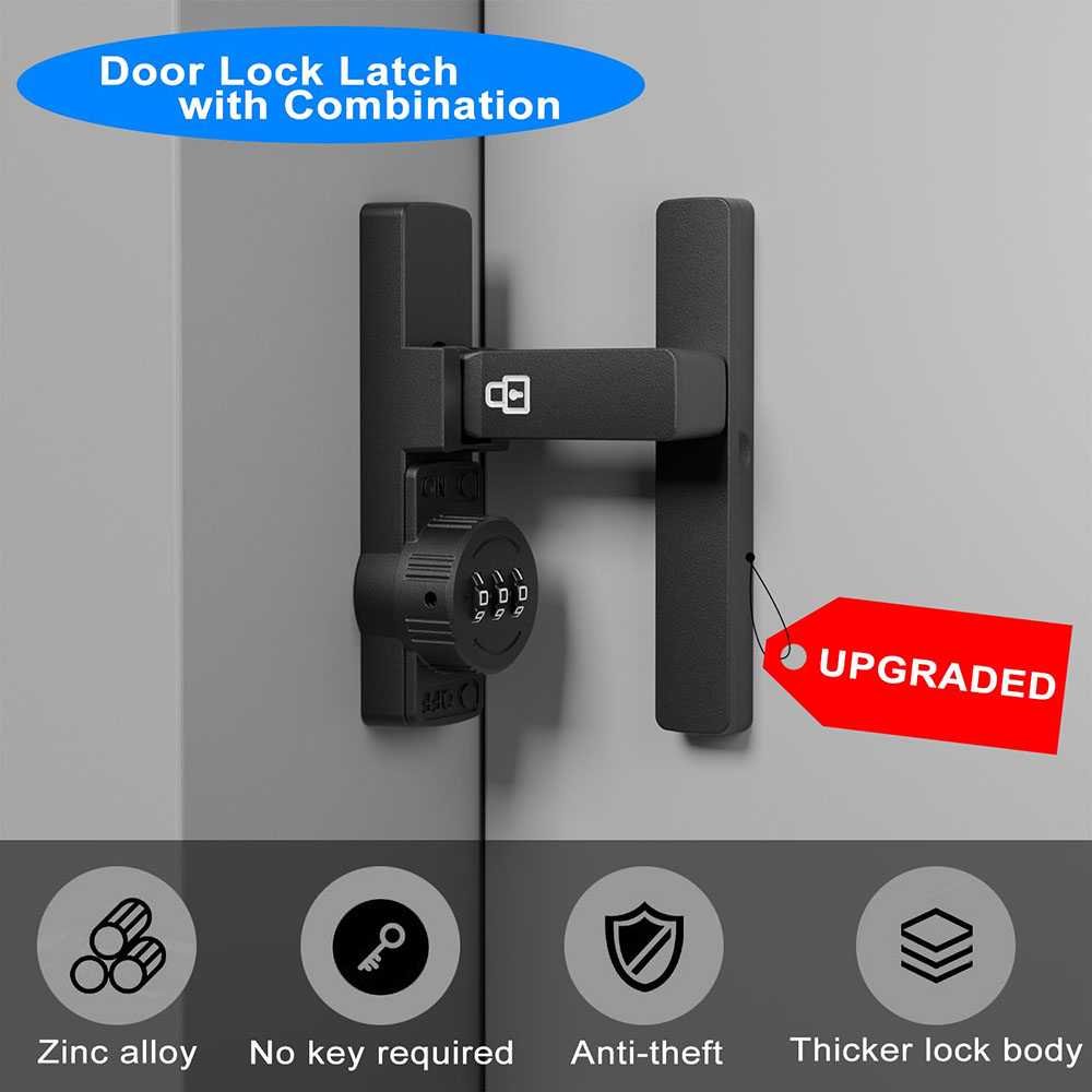 Security Barn Door Lock 3-Digi - Home Bathroom Door ulasan dan harga