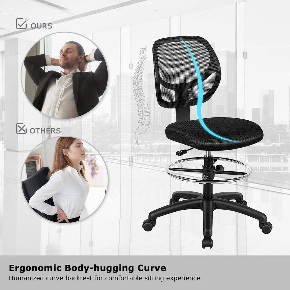 Ergonomic Black Mesh Swivel Of - Home Kitchen & Bathroom ulasan dan harga