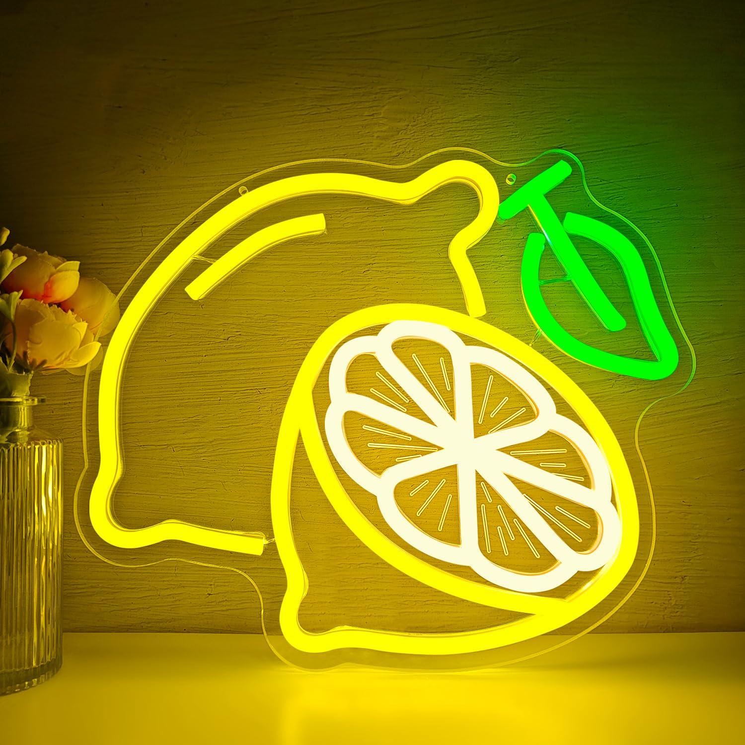 Lemon Neon Sign Dimmable LED L - Home Kitchen & Bathroom ulasan dan harga