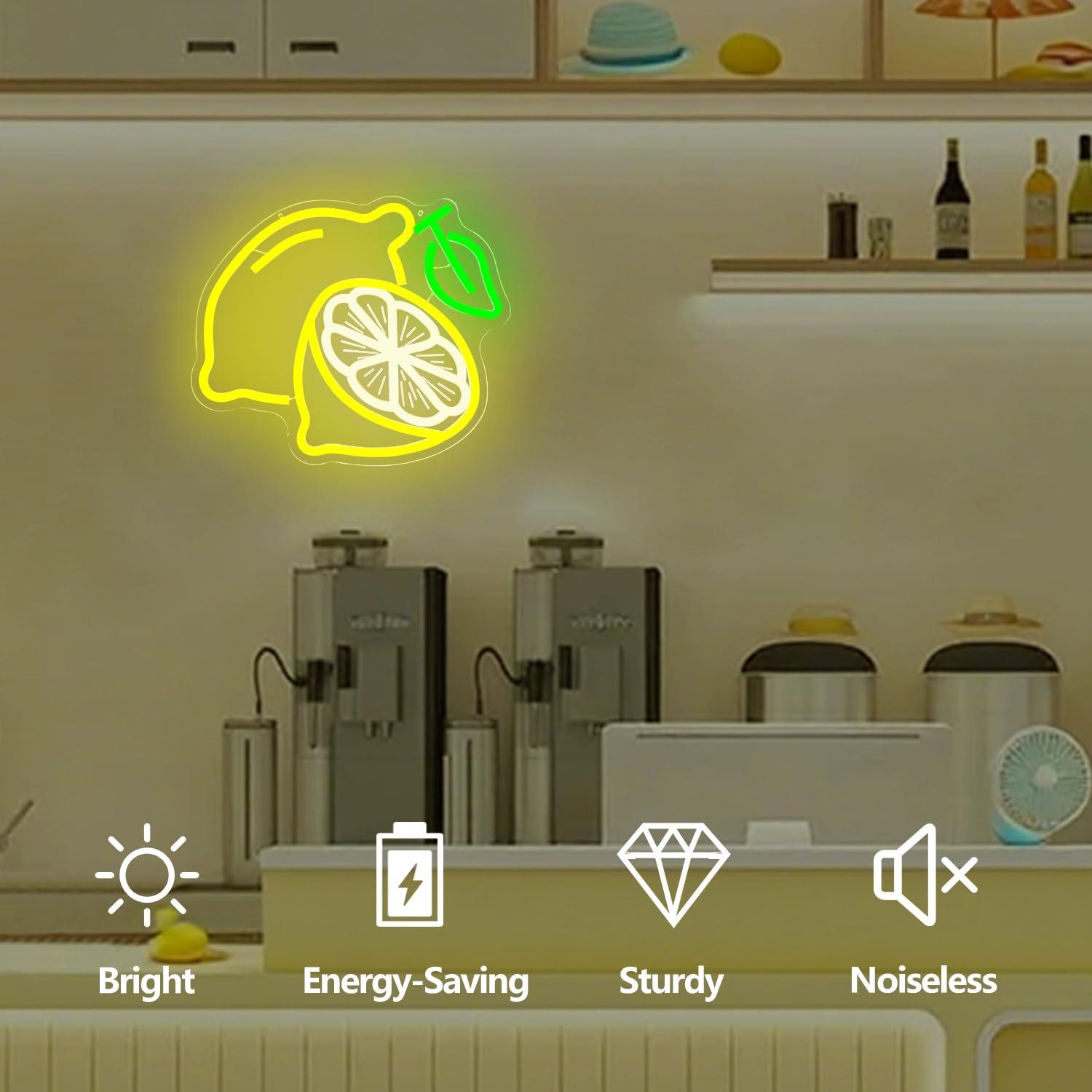 Lemon Neon Sign Dimmable LED L - Home Kitchen & Bathroom ulasan dan harga