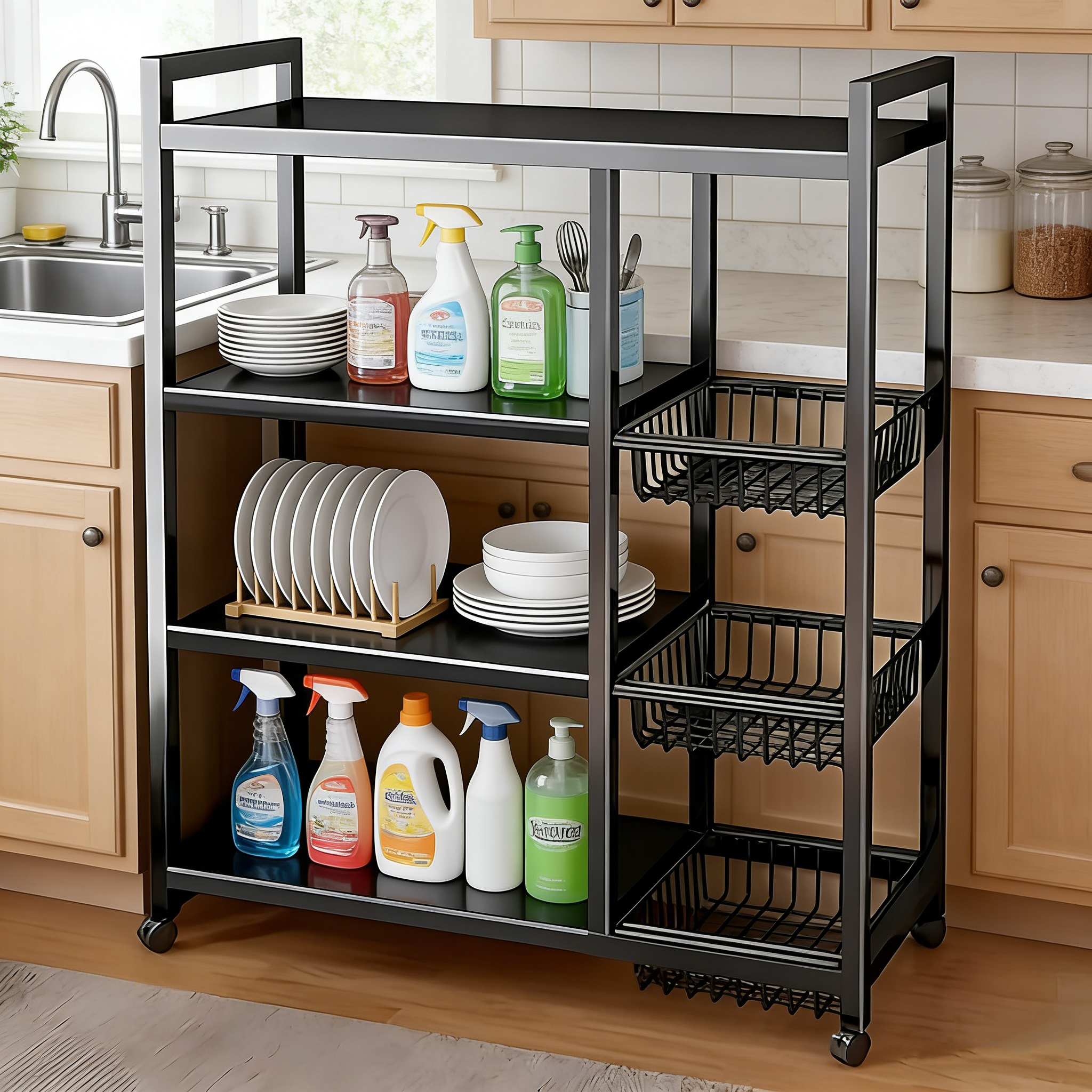 1pc portable storage rack, adj - Bathroom Home Improvement ulasan dan harga