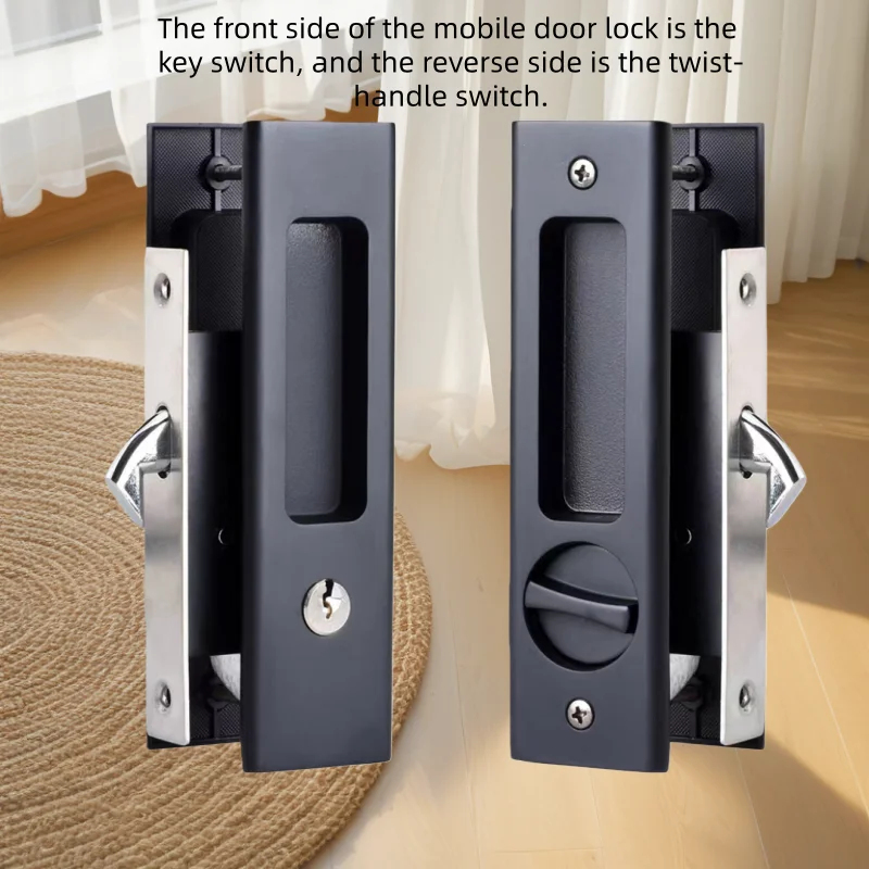 Black Sliding Door Lock with K - Home Bathroom Door ulasan dan harga