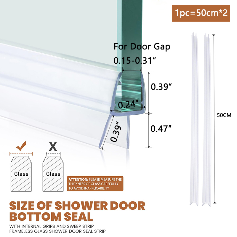 Shower Door Bottom Seal 4-6mm  - Bathroom Home Improvement ulasan dan harga
