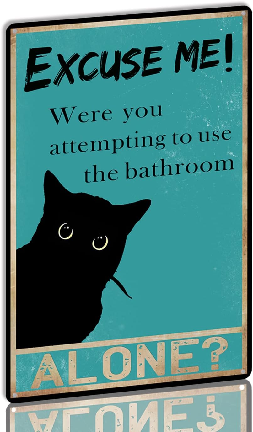 YLUYINOM Tin Sign Funny Black  - Home Alone Bathroom ulasan dan harga